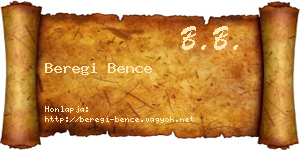 Beregi Bence névjegykártya